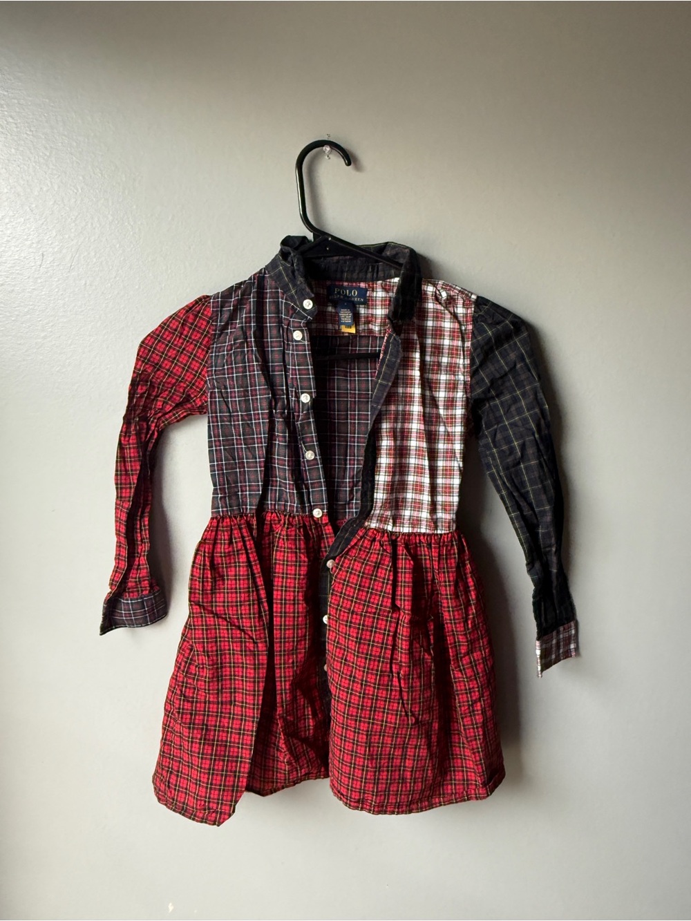 Polo Ralph Lauren Patchwork Plaid Shirt Dress – Size 6
